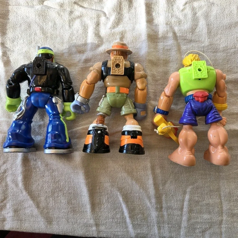 2001 Mattel Fisher‎ Price Rescue Heroes Action Figures Lot Of 3 Police Ranger